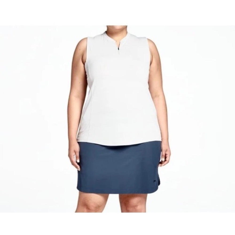 Slazenger Women's Core Textured Blade Sleeveless Golf Polo shirt tank top XL NWT